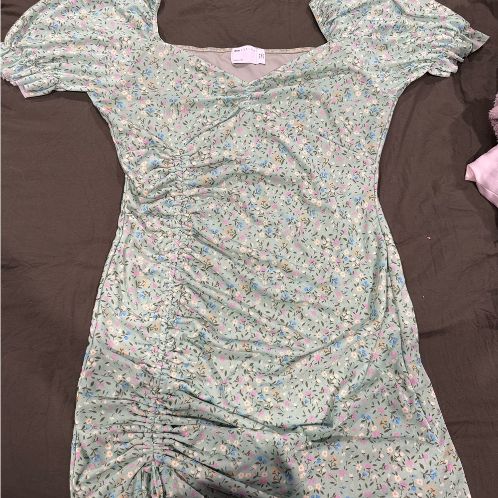 ASOS Mint Green Floral Midi Dress